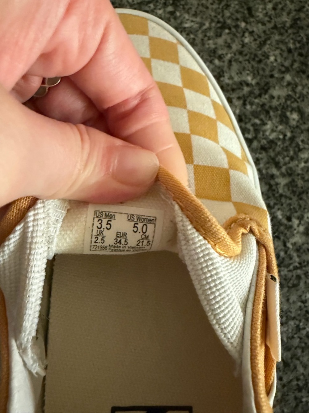 Vans Yellow Checkered Slip On Shoes - Picture 7 of 8